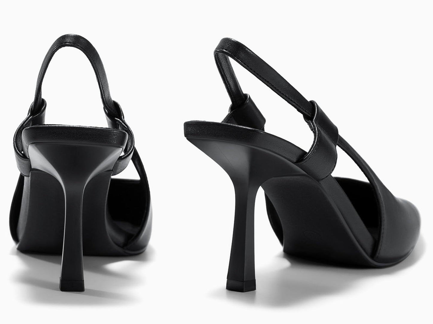 Women's Slingback Heels Closed Pointed Toe Slip-on Kitten Heels