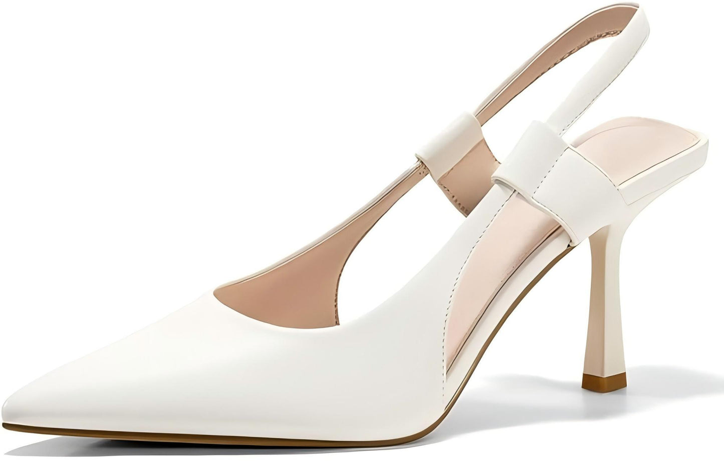 Women's Slingback Heels Closed Pointed Toe Slip-on Kitten Heels