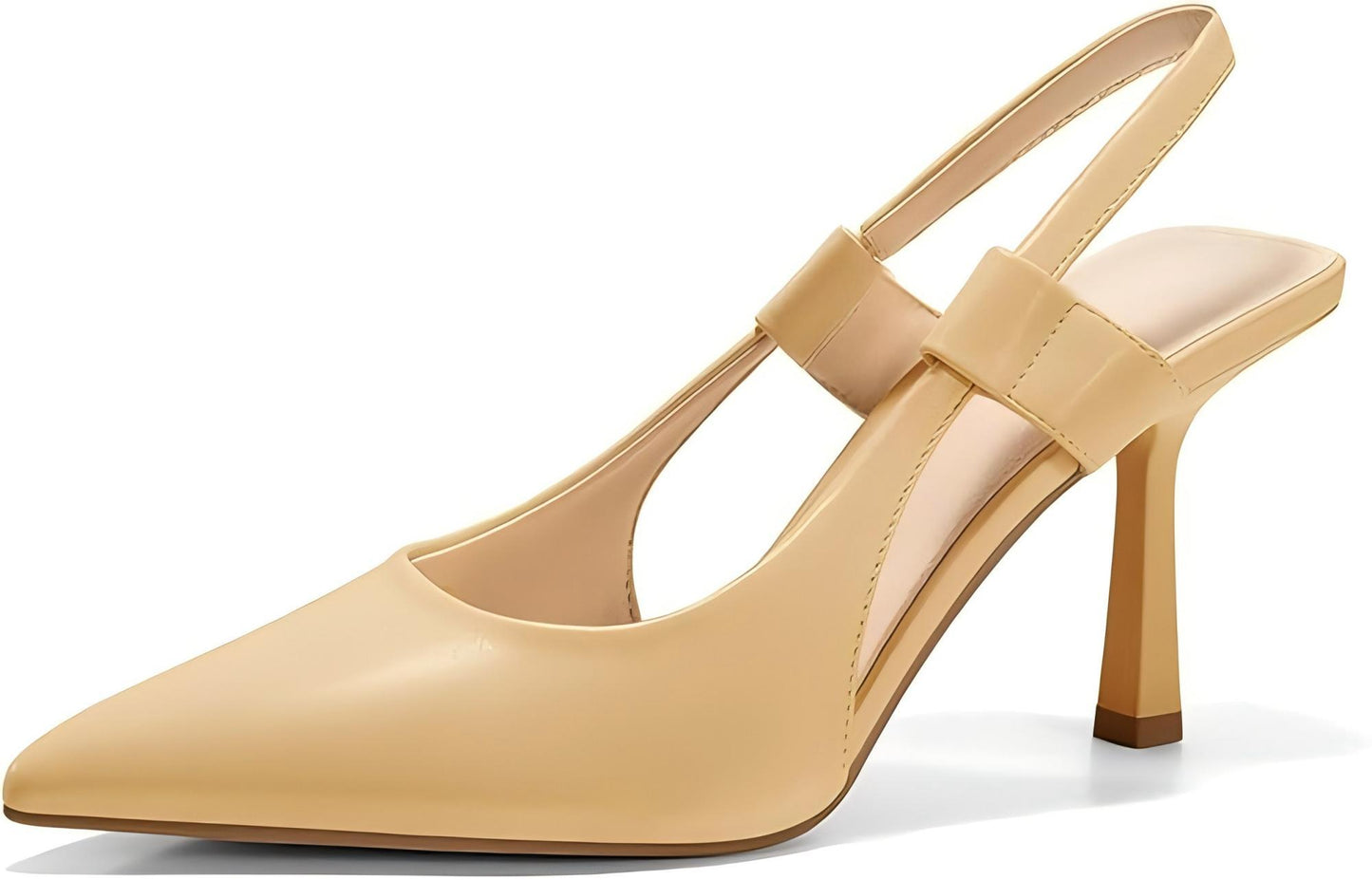 Women's Slingback Heels Closed Pointed Toe Slip-on Kitten Heels