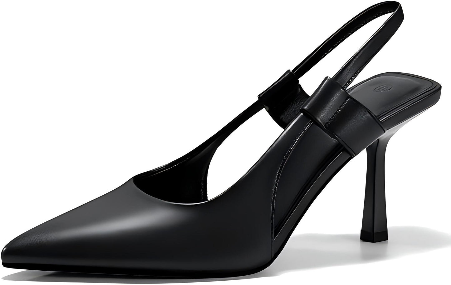 Women's Slingback Heels Closed Pointed Toe Slip-on Kitten Heels