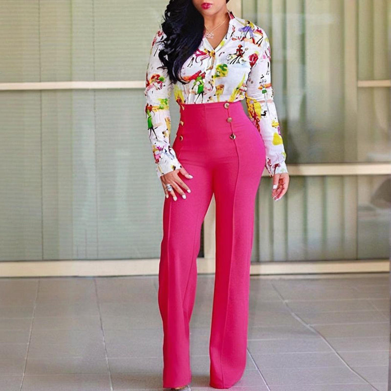 Women's Elegant High-Waisted Wide Leg Pants