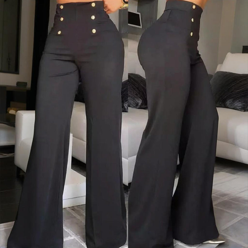Women's Elegant High-Waisted Wide Leg Pants