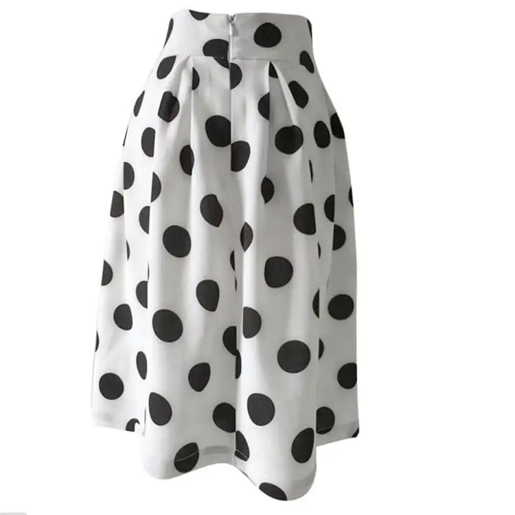 Elevé Luxe Chic Polka Dot Pleated Skirt
