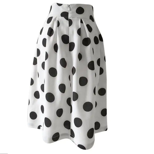 Elevé Luxe Chic Polka Dot Pleated Skirt