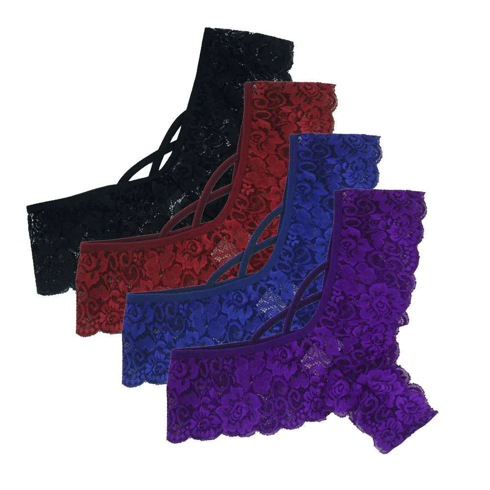 Elevé Luxe 4-Pack Lace Cheeky Thong Set